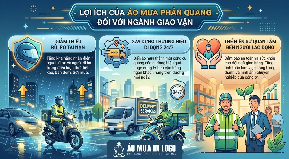 Lợi ích khi tặng áo mưa đồng phục cho nhân viên giao vận