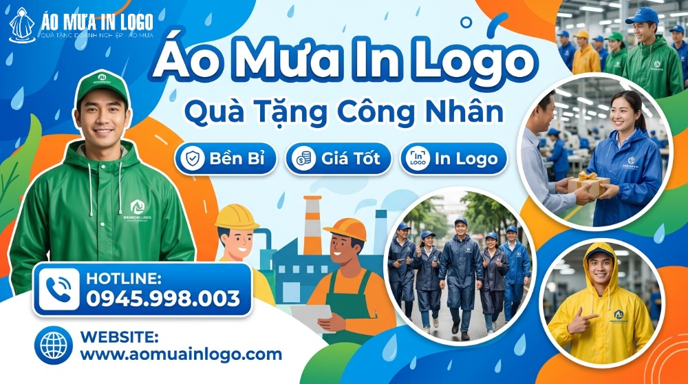 Quà tặng áo mưa cho công nhân