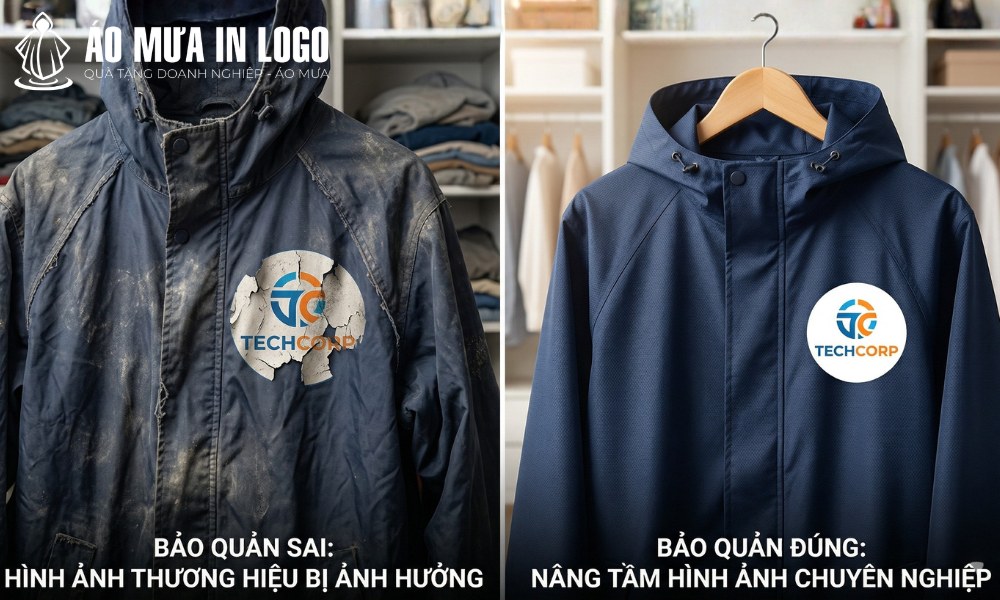 Hướng dẫn bảo quản áo mưa in logo