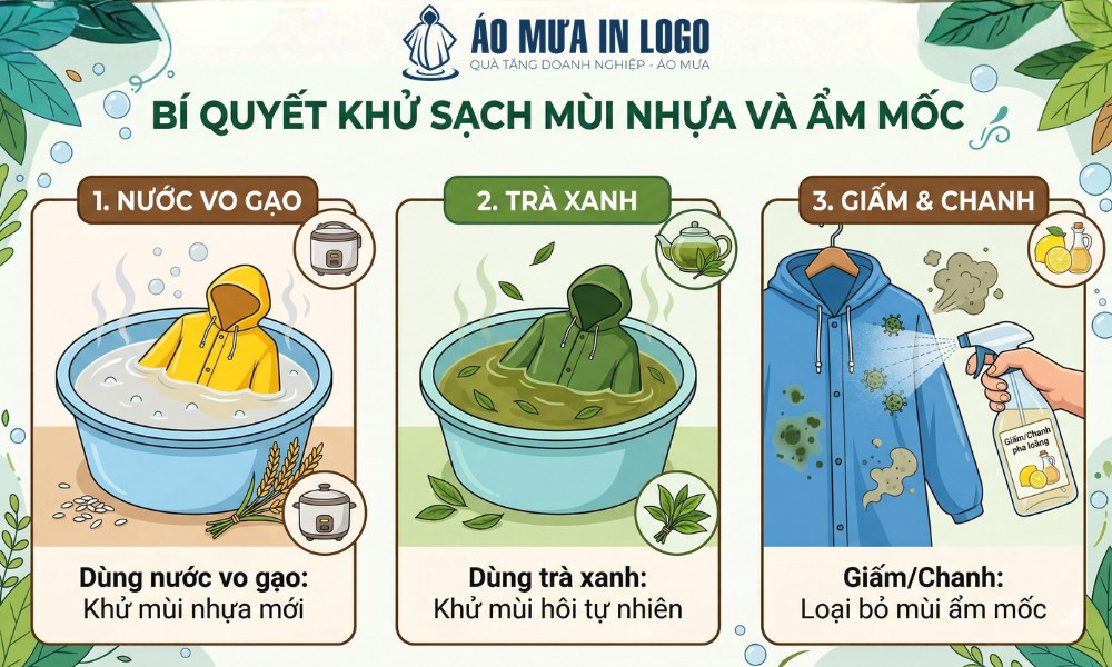 Cách xử lý mùi hôi trên áo mưa 