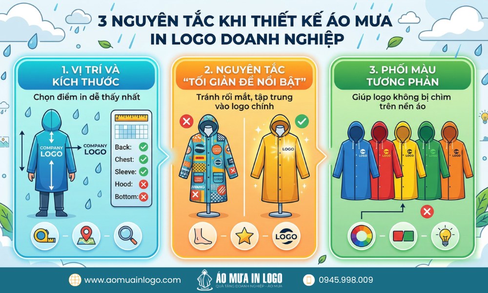 3 nguyên tắc khi thiết kế áo mưa quà tặng