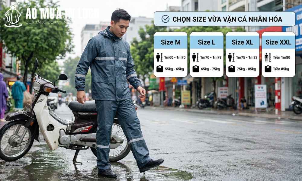 Kích thước áo mưa