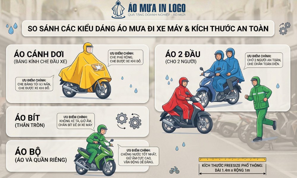 Lựa chọn kiểu dáng áo mưa
