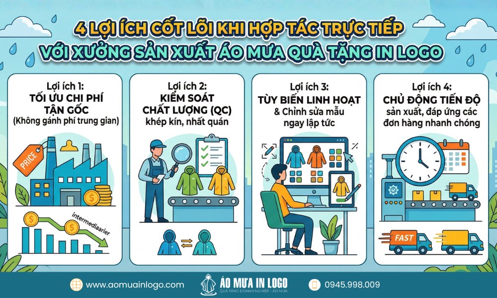 4 lợi ích khi đặt sản xuất áo mưa quà tặng tận xưởng