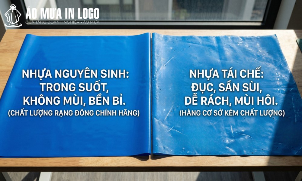 So sánh vải nhựa làm áo mưa