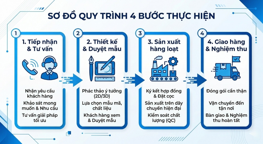 Quy trình đặt hàng áo mưa quà tặng in logo
