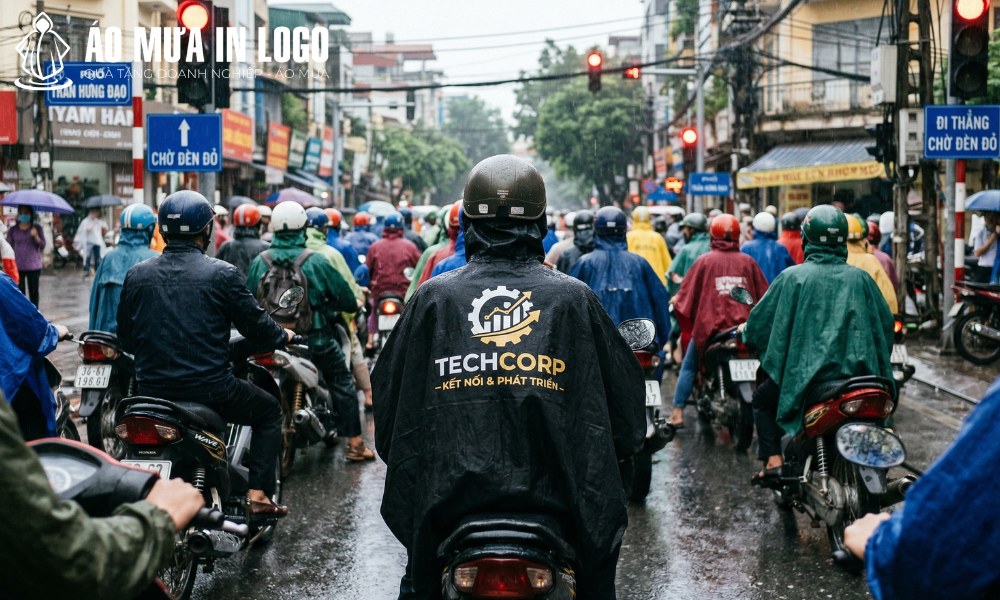 Quà tặng áo mưa in logo