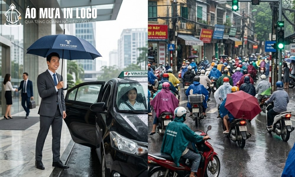 Quà tặng ô dù in logo