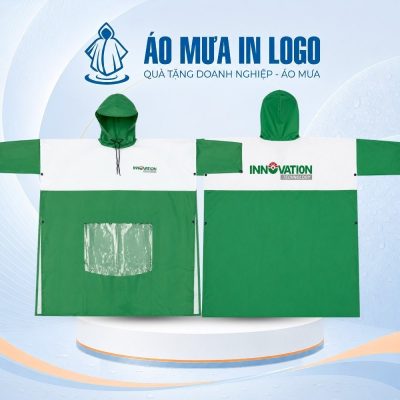 Áo Mưa Cài Cạnh Phối Màu Trắng Xanh Có Kính Che Đèn In Logo AM-CC16 - Ảnh đại diện