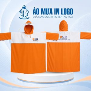 Áo Mưa Cài Cạnh Phối Trắng Cam Thương Hiệu SHB In Logo AM-CC03 - Ảnh đại diện