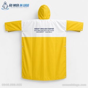 Áo mưa cài cạnh trắng vàng