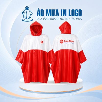 Áo Mưa Cánh Dơi Phối Màu Đỏ Trắng In Logo Thương Hiệu AM-CD11 - Ảnh đại diện