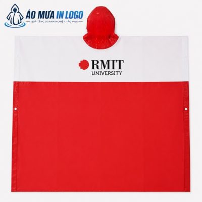 Mặt sau áo mưa phẳng phiu làm nổi bật phần in logo thương hiệu kích thước lớn
