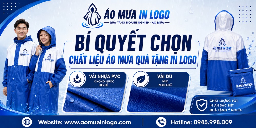 Bí quyết chọn chất liệu áo mưa quà tặng in logo