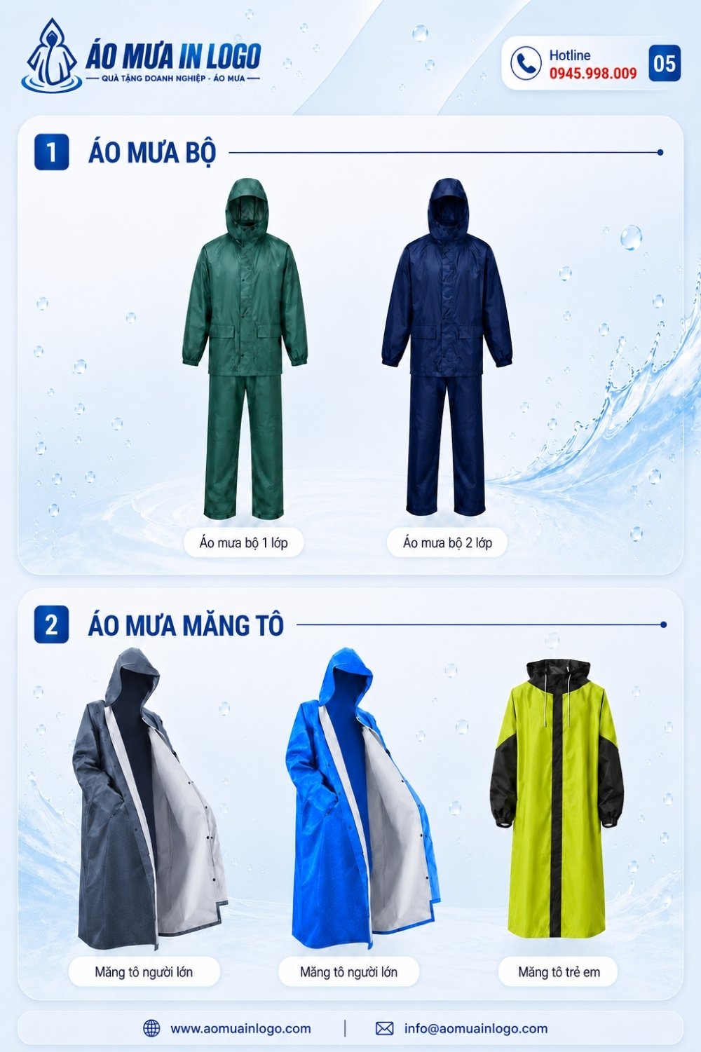 Áo mưa bộ / măng tô