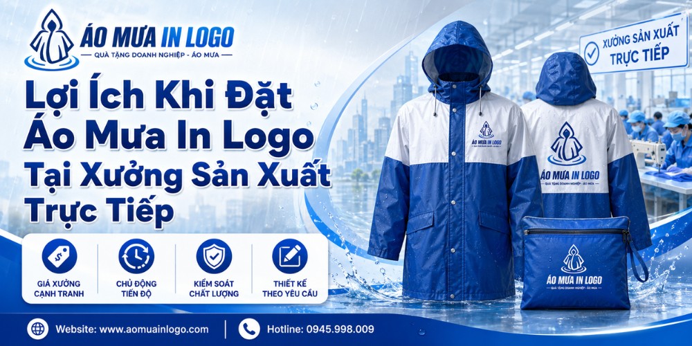 Lợi ích khi chọn xưởng sản xuất áo mưa quà tặng in logo trực tiếp