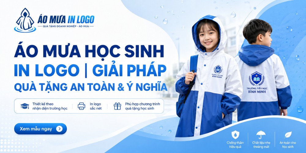 Tư vấn chọn mẫu áo mưa in logo làm quà tặng học sinh