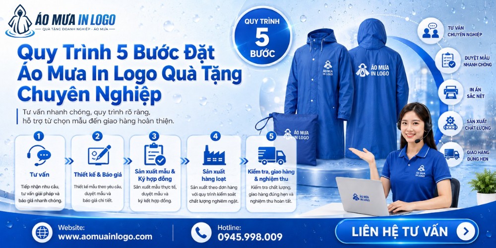 Quy Trình Đặt Áo Mưa In Logo Quà Tặng Chuyên Nghiệp