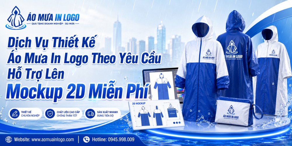 Dịch Vụ Thiết Kế Áo Mưa In Logo Theo Yêu Cầu