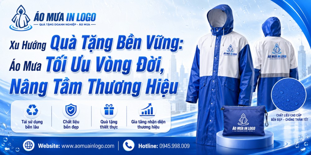 Xu hướng quà tặng bền vững với các mẫu áo mưa in logo