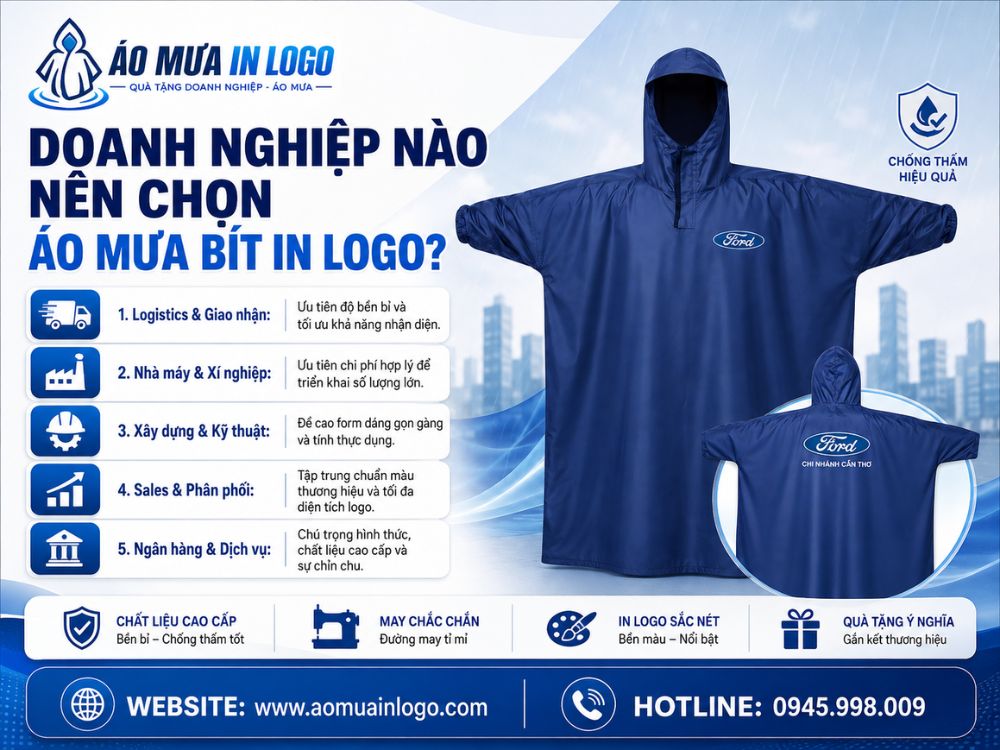 Các ngành nghề ưu tiên áo mưa bít in logo làm quà tặng