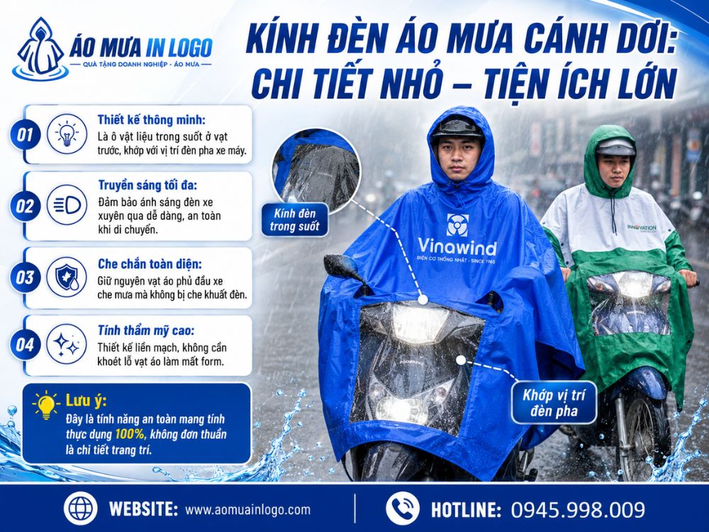 Công dụng của kính đèn áo mưa cánh dơi