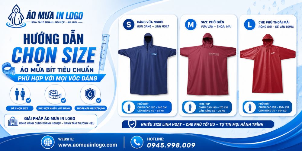 Hướng dẫn lựa chọn size áo mưa bít chuẩn với từng vóc dáng