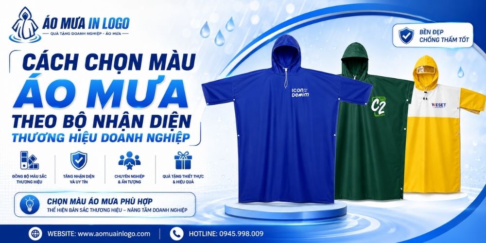 Cách chọn màu sắc áo mưa theo bộ nhận diện thương hiệu
