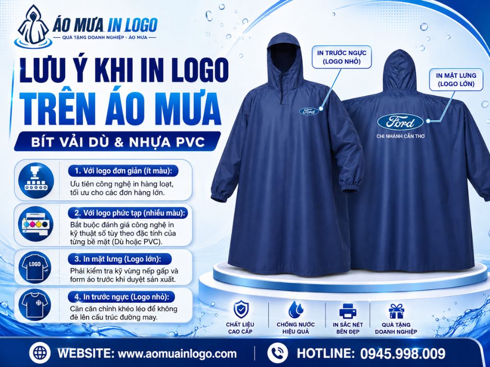 Những lưu ý khi in logo trên áo mưa quà tặng