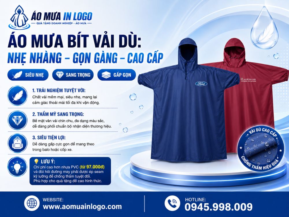 Ưu điểm của áo mưa bít vải dù
